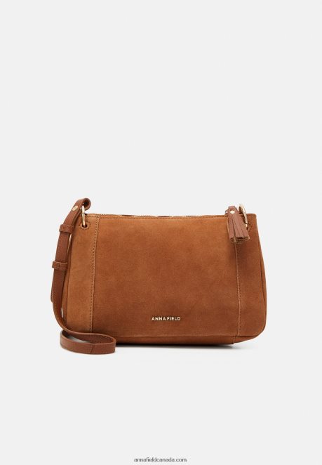 Anna Field Women Leather Across Body Bag Cognac H42J4Z2532