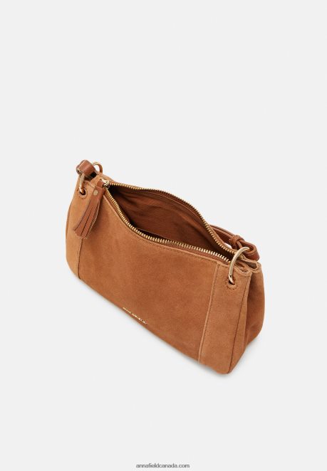 Anna Field Women Leather Across Body Bag Cognac H42J4Z2532