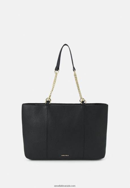 Anna Field Women Leather Tote Bag Black H42J4Z2494