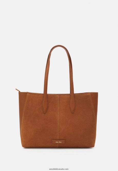 Anna Field Women Leather Tote Bag Cognac H42J4Z2464