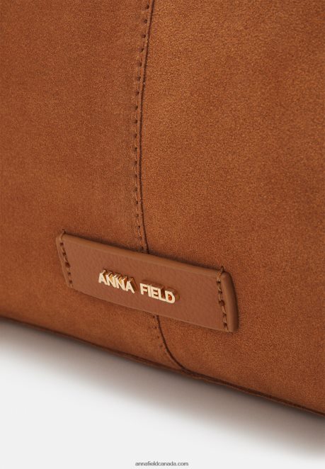 Anna Field Women Leather Tote Bag Cognac H42J4Z2464