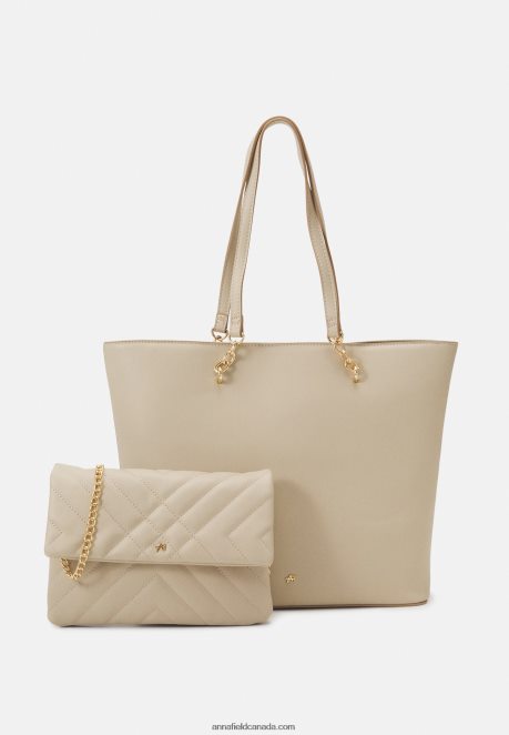 Anna Field Women Set Tote Bag Beige H42J4Z2461