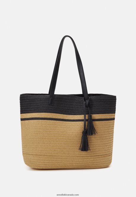 Anna Field Women Tote Bag Beige/Black H42J4Z2478