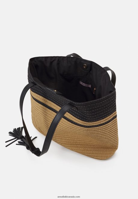 Anna Field Women Tote Bag Beige/Black H42J4Z2478