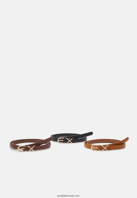 Anna Field Women 3 Pack Belt Black/Brown/Cognac H42J4Z2737
