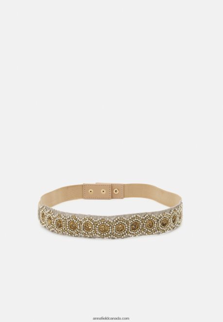 Anna Field Women Belt Beige/Gold-Coloured H42J4Z2741