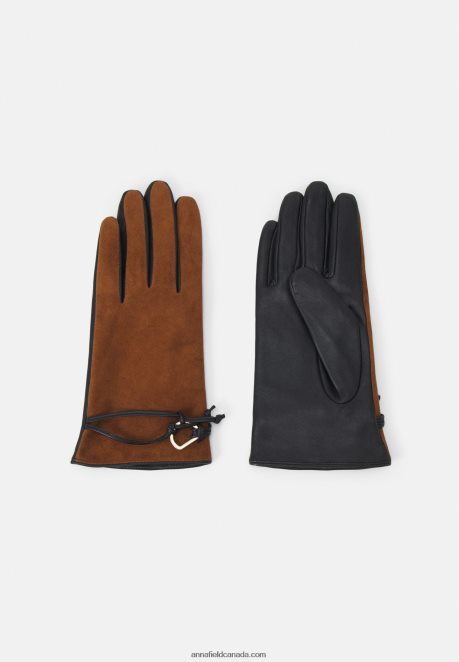 Anna Field Women Gloves Black/Brown H42J4Z2856