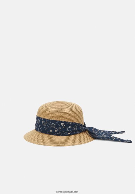 Anna Field Women Hat Tan/Dark Blue H42J4Z2721