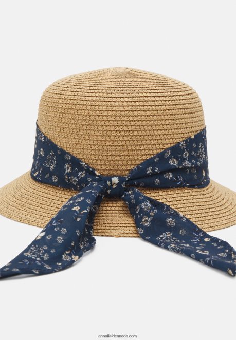 Anna Field Women Hat Tan/Dark Blue H42J4Z2721