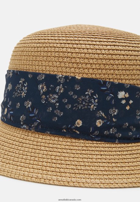 Anna Field Women Hat Tan/Dark Blue H42J4Z2721