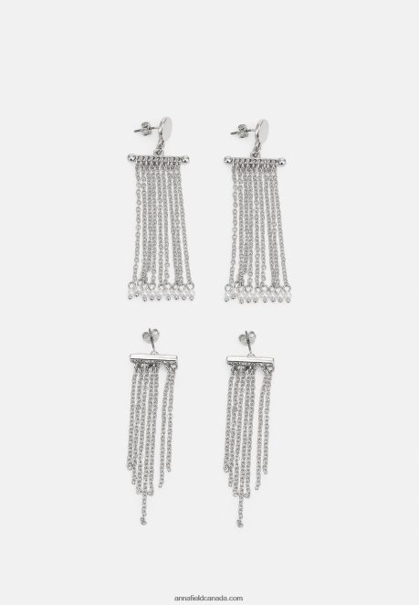 Anna Field Women 2 Pack Earrings Silver-Coloured H42J4Z2663