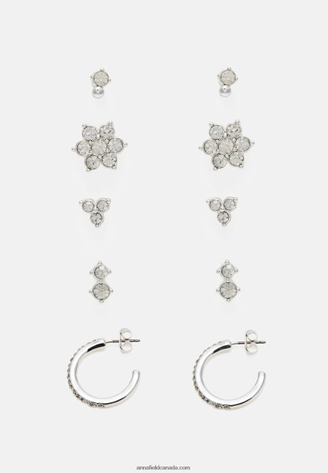 Anna Field Women 5 Pack Earrings Silver-Coloured H42J4Z2662