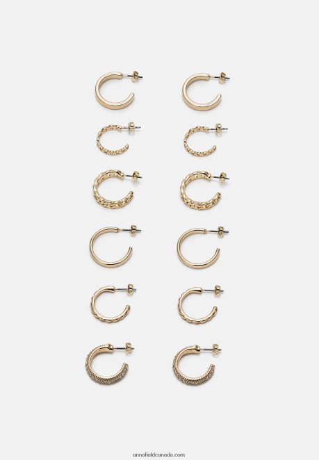 Anna Field Women 6 Pack Earrings Gold-Coloured H42J4Z2661