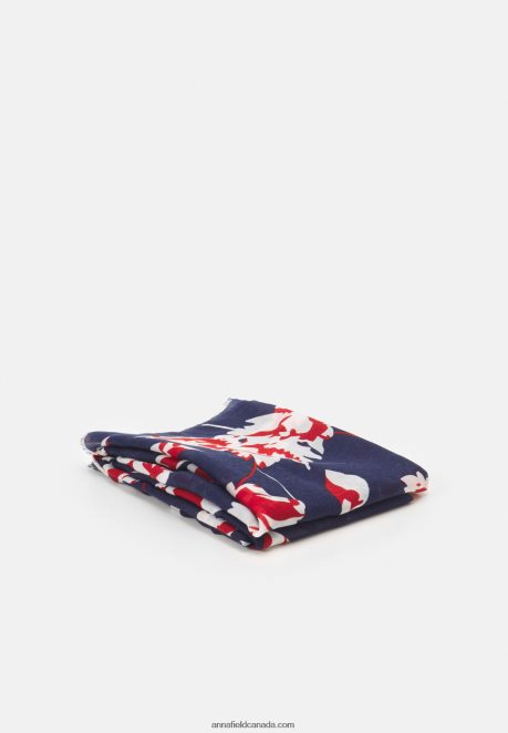 Anna Field Women Scarf Blue/Red H42J4Z2825