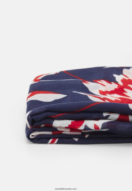 Anna Field Women Scarf Blue/Red H42J4Z2825