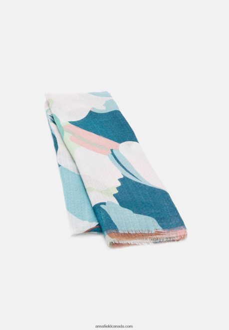 Anna Field Women Scarf Green/Beige H42J4Z2828
