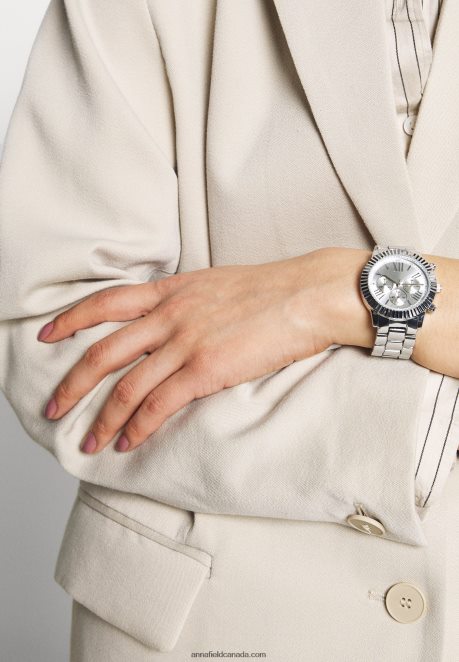 Anna Field Women Chronograph Watch Silver-Coloured H42J4Z2793