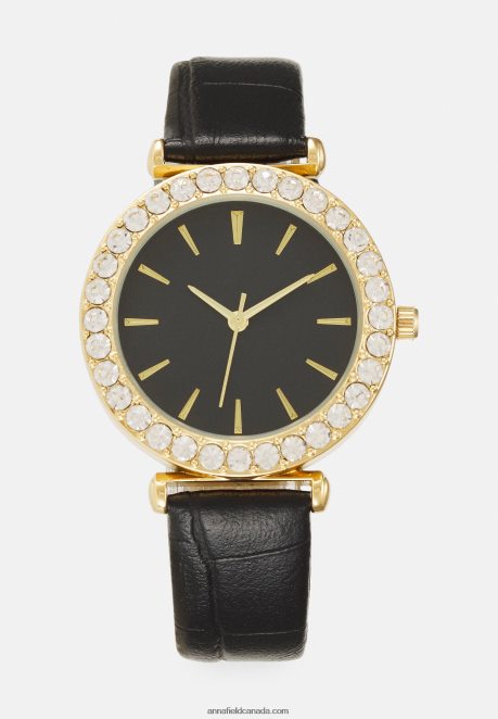 Anna Field Women Watch Black/Gold-Coloured H42J4Z2782