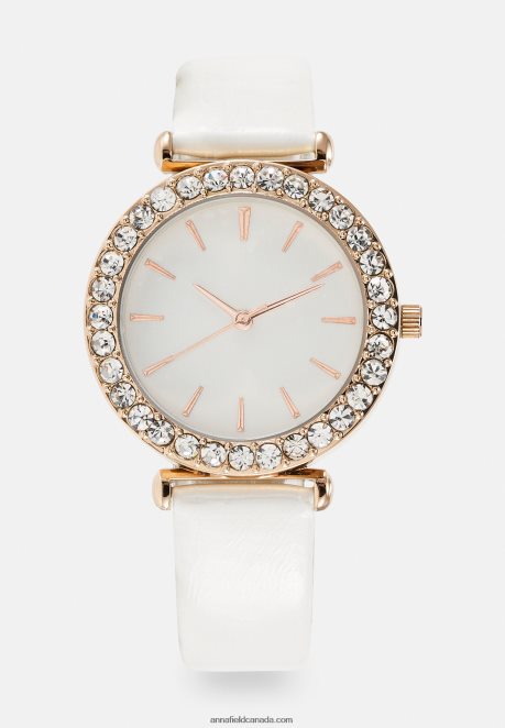 Anna Field Women Watch White/Rose Gold-Coloured H42J4Z2780