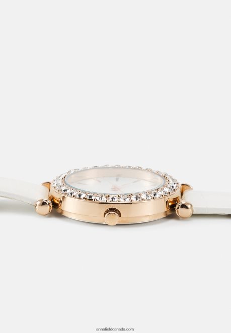 Anna Field Women Watch White/Rose Gold-Coloured H42J4Z2780