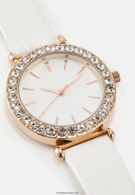Anna Field Women Watch White/Rose Gold-Coloured H42J4Z2780