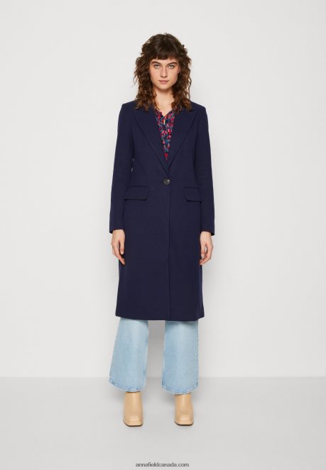 Anna Field Women Classic Coat Dark Blue H42J4Z910