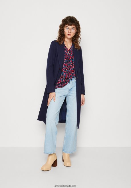 Anna Field Women Classic Coat Dark Blue H42J4Z910