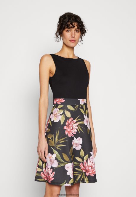 Anna Field Women Day Dress Black/Black/Pink H42J4Z15