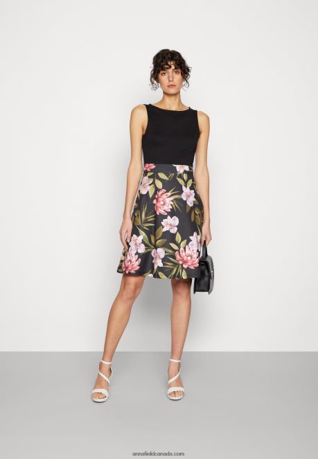 Anna Field Women Day Dress Black/Black/Pink H42J4Z15