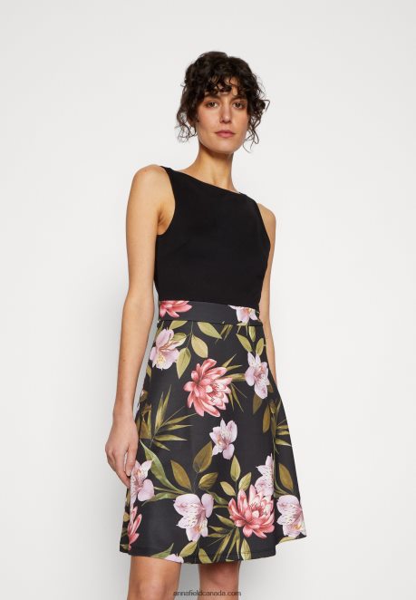 Anna Field Women Day Dress Black/Black/Pink H42J4Z15