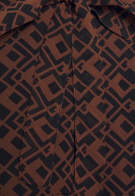 Anna Field Women Day Dress Black/Brown H42J4Z5