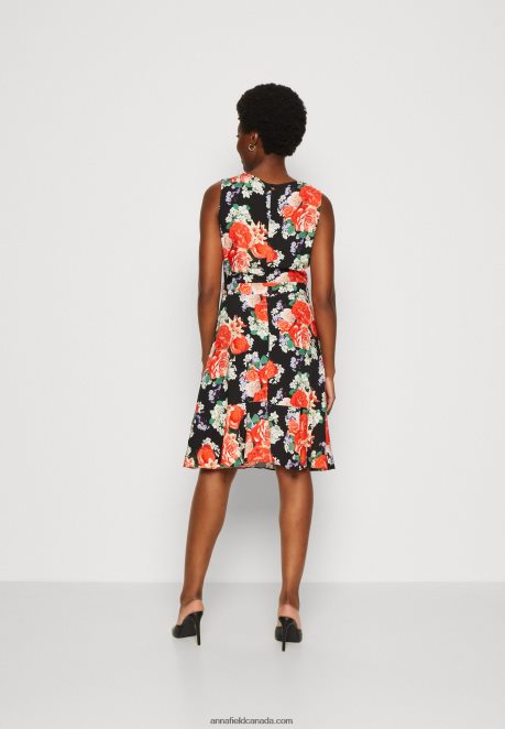 Anna Field Women Day Dress Black/Red H42J4Z17