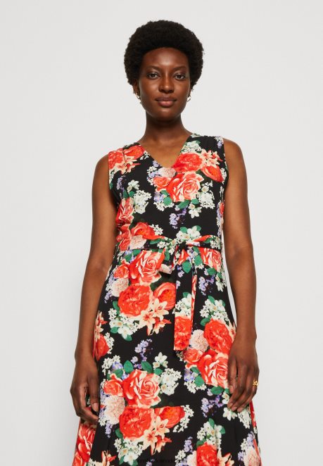 Anna Field Women Day Dress Black/Red H42J4Z17