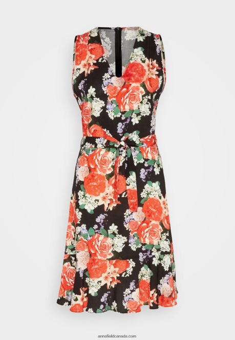 Anna Field Women Day Dress Black/Red H42J4Z17