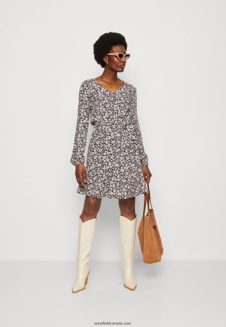 Anna Field Women Day Dress Black/White H42J4Z25