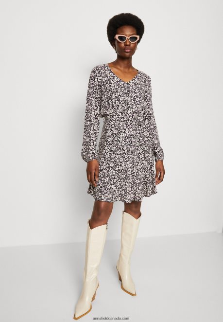 Anna Field Women Day Dress Black/White H42J4Z25