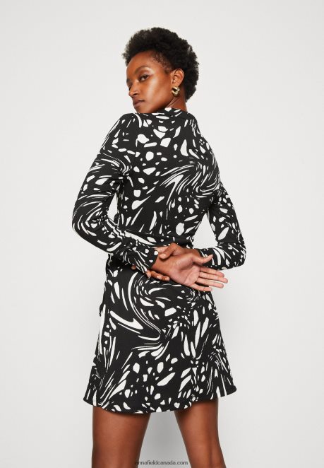 Anna Field Women Day Dress Black/White H42J4Z29