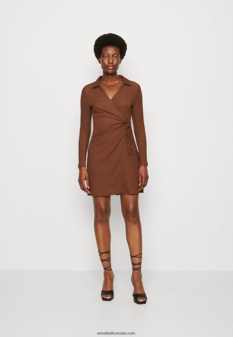 Anna Field Women Day Dress Dark Brown H42J4Z13