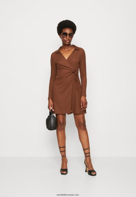 Anna Field Women Day Dress Dark Brown H42J4Z13