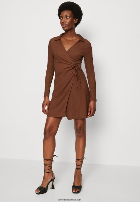 Anna Field Women Day Dress Dark Brown H42J4Z13