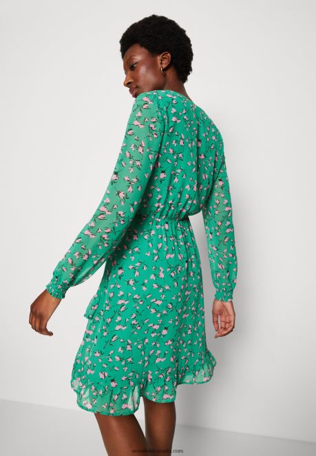 Anna Field Women Day Dress Green/Multi Coloured H42J4Z28