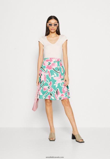 Anna Field Women Denim Dress White/Green/Pink H42J4Z68