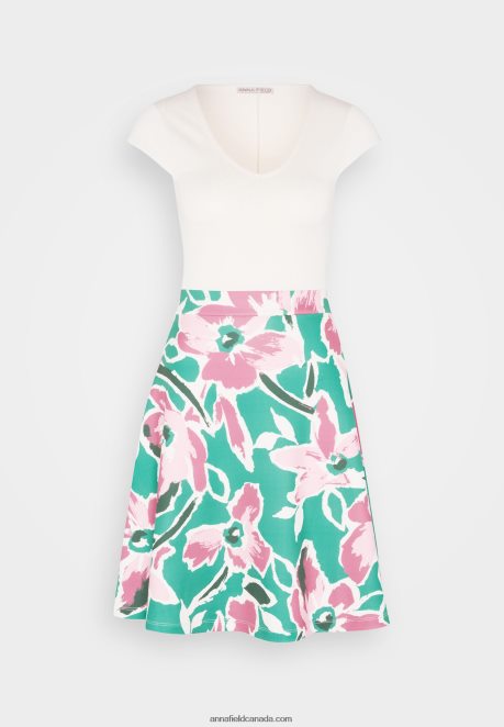 Anna Field Women Denim Dress White/Green/Pink H42J4Z68