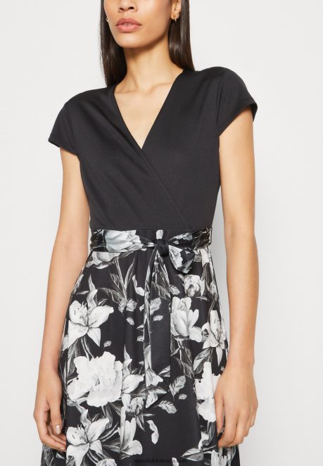 Anna Field Women Jersey Dress Black/Grey/White H42J4Z156