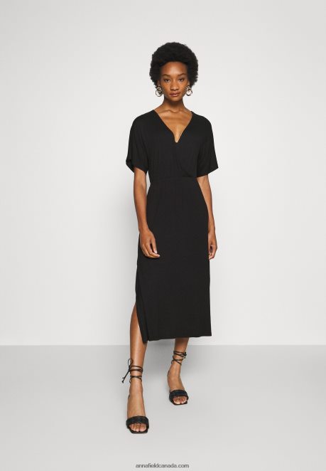 Anna Field Women Jersey Dress Black H42J4Z101