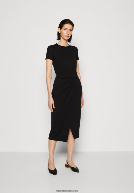 Anna Field Women Jersey Dress Black H42J4Z102
