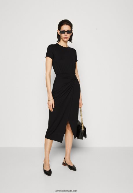 Anna Field Women Jersey Dress Black H42J4Z102