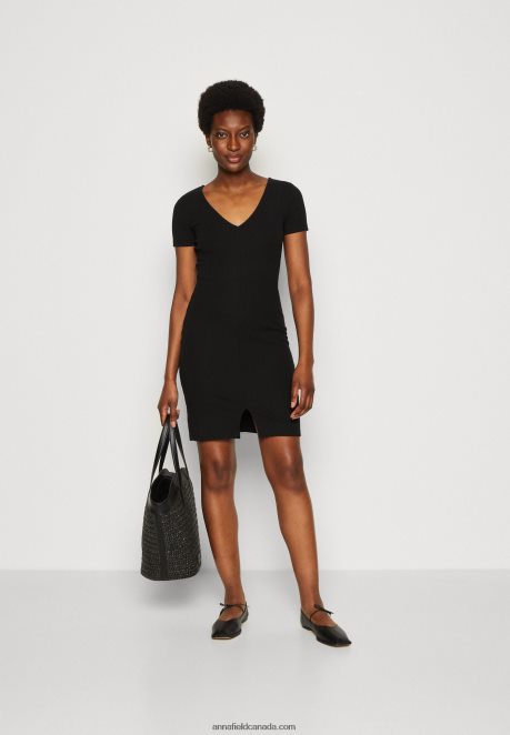 Anna Field Women Jersey Dress Black H42J4Z137