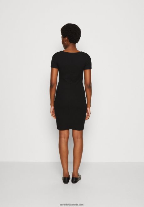Anna Field Women Jersey Dress Black H42J4Z137