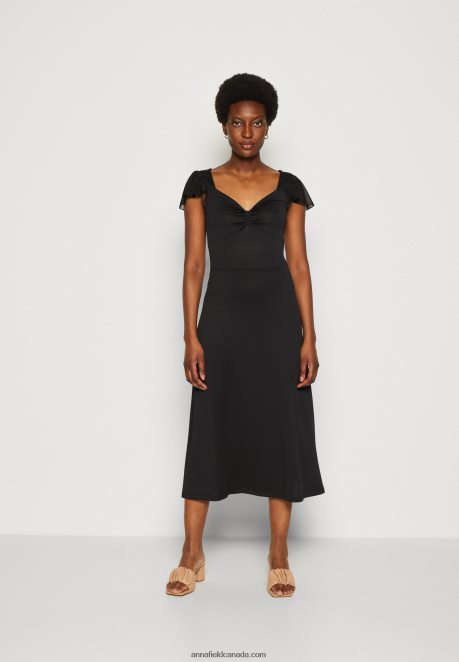 Anna Field Women Jersey Dress Black H42J4Z160